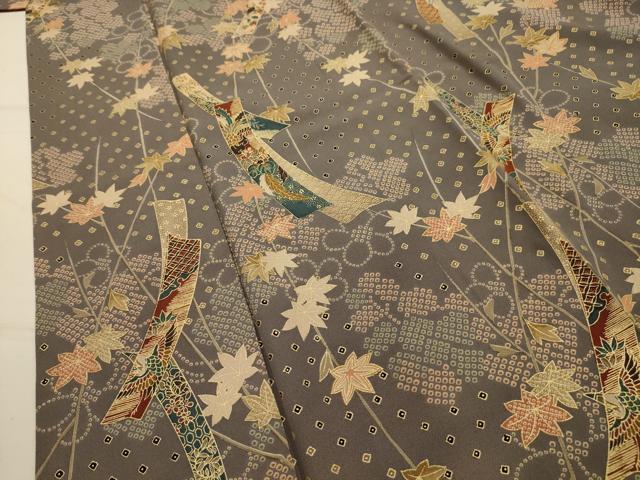 平和屋着物■上質な小紋 花鳥短冊文 正絹 逸品 AABJ7773sx