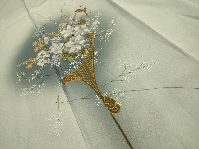 平和屋着物■訪問着 花束文 暈し染め 金彩 三越扱い 正絹 逸品 AABJ7783sx