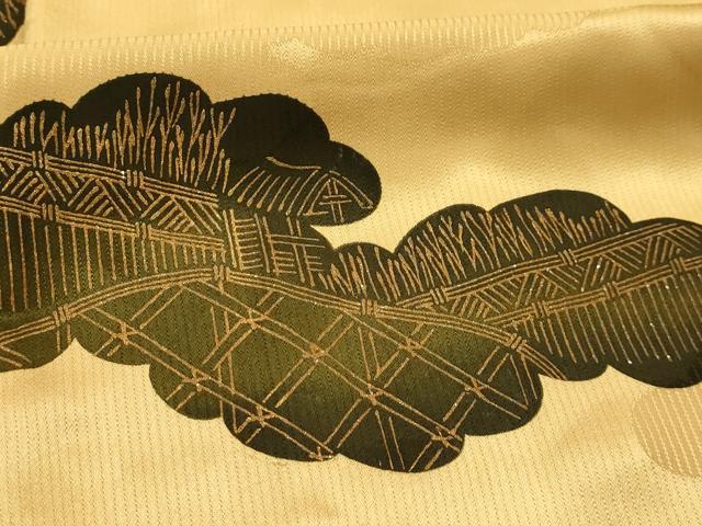平和屋着物■上質な小紋 雲取風景文 金彩 正絹 逸品 AABJ7784sx