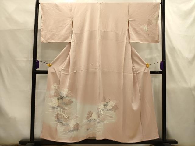 平和屋着物■訪問着 流水花鳥文 暈し染め 正絹 逸品 AABJ7785sx