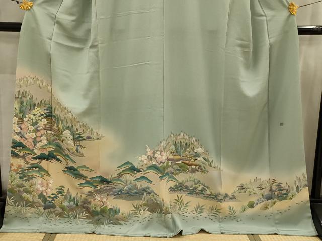 平和屋着物■豪華色留袖 作家物 松竹梅風景文 伊と幸 暈し染め 金彩 反端付き 浜ちりめん ロング丈 正絹 逸品 AABJ7792sx