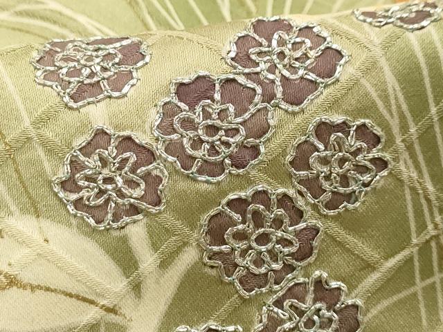 平和屋着物■訪問着 駒刺繍 草花文 暈し染め 金彩 正絹 逸品 AABJ7800sx