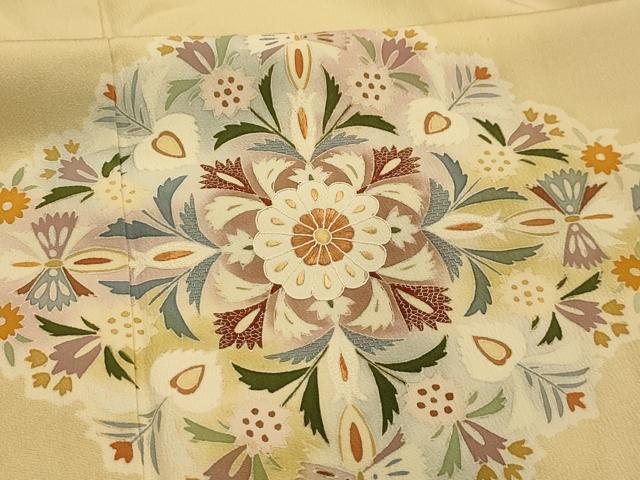 平和屋着物■豪華色留袖 作家物 刺繍 花菱文 正絹 逸品 AABJ7801sx