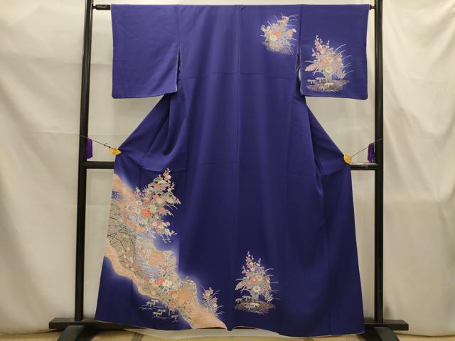 平和屋着物■訪問着 松竹梅道長花文 暈し染め 金彩 正絹 逸品 AABJ7803sx