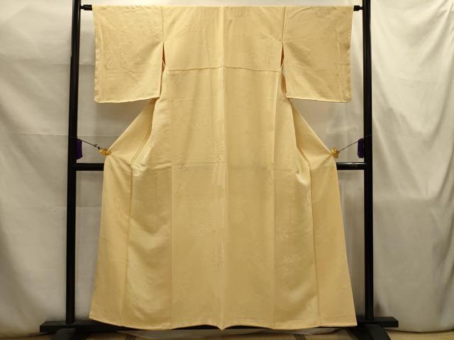 平和屋着物■上質な色無地 花車地紋 蜂蜜色 胴抜き仕立て 正絹 逸品 AABJ7805sx