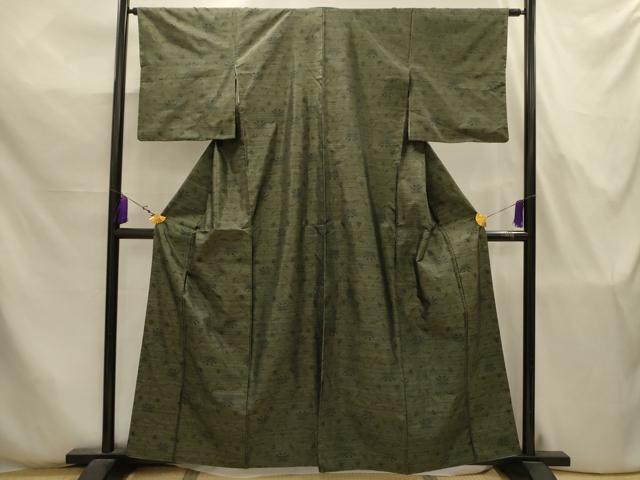 平和屋着物■本場大島紬 草花文 正絹 逸品 AABJ7808sx