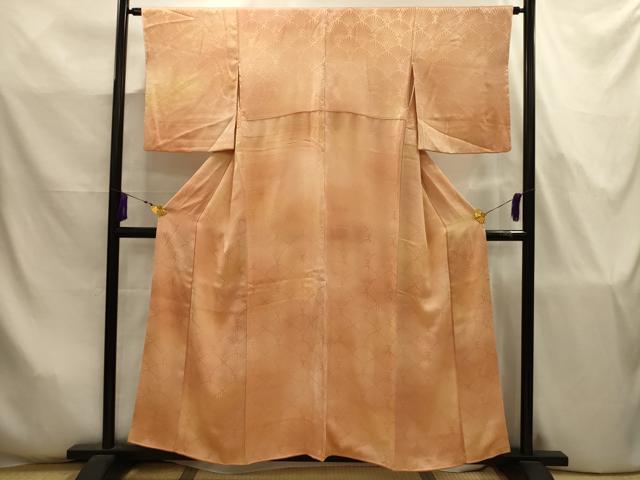 平和屋着物■上質な小紋 松葉青海波 暈し染め 正絹 逸品 AABJ7815sx