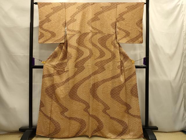 平和屋着物■上質な小紋 流水吉祥文 正絹 逸品 AABJ7817sx