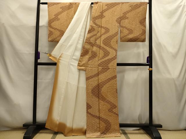 平和屋着物■上質な小紋 流水吉祥文 正絹 逸品 AABJ7817sx