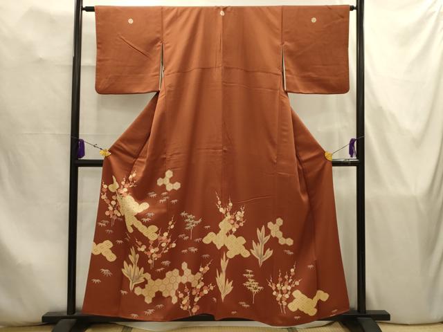 平和屋着物■豪華色留袖 刺繍 松竹梅吉祥文 正絹 逸品 AABJ7825sx