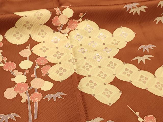 平和屋着物■豪華色留袖 刺繍 松竹梅吉祥文 正絹 逸品 AABJ7825sx