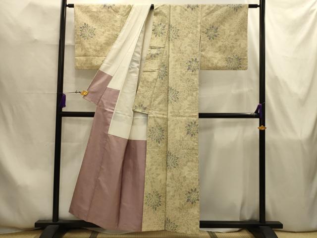 平和屋着物■上質な紬 100亀甲 舞花文 AABJ7827sx
