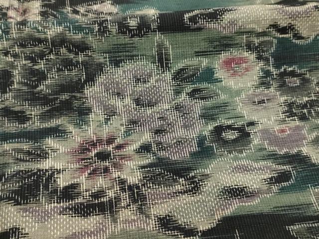 平和屋着物■上質な紬 草花文 正絹 逸品 AABJ7830sx