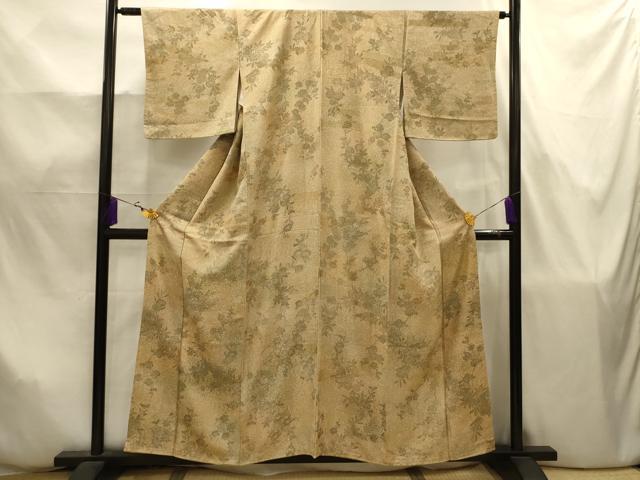 平和屋着物■上質な小紋 草花文 正絹 逸品 AABJ7838sx
