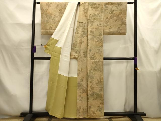 平和屋着物■上質な小紋 草花文 正絹 逸品 AABJ7838sx
