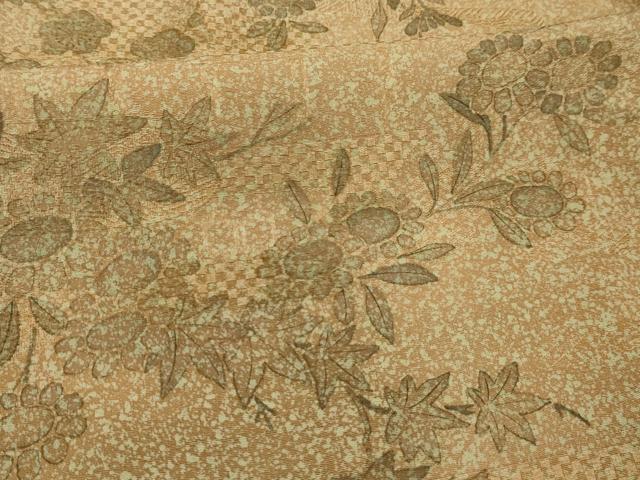 平和屋着物■上質な小紋 草花文 正絹 逸品 AABJ7838sx