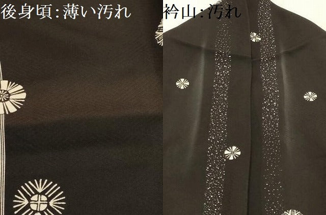 平和屋着物■上質な小紋 間道 黒地 正絹 逸品 AABJ7841sx