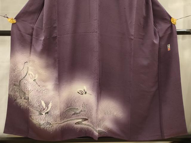 平和屋着物■訪問着 作家物 飛鶴風景文 暈し染め 正絹 逸品 AABJ7845sx