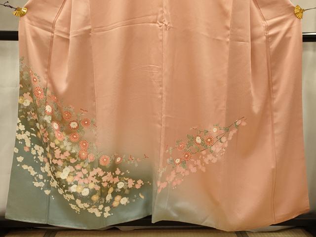 平和屋着物■訪問着 友禅 枝花文 暈し染め 正絹 逸品 AABJ7846sx