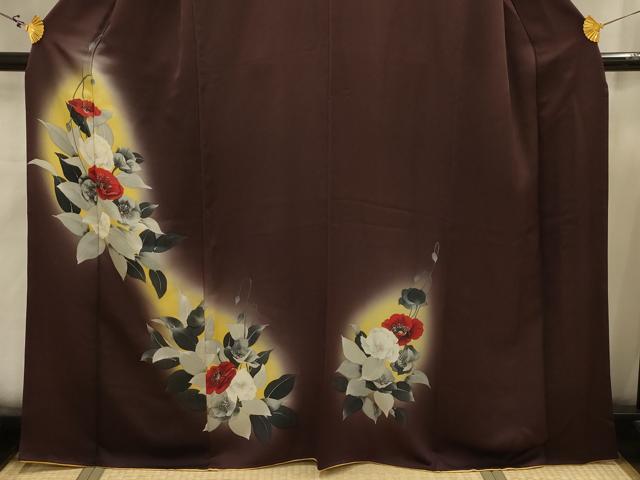 平和屋着物■訪問着 手描き 草花文 暈し染め 正絹 逸品 AABJ7850sx