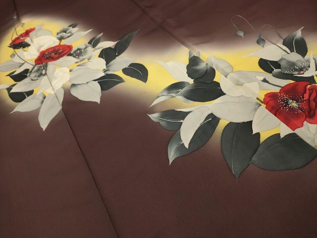 平和屋着物■訪問着 手描き 草花文 暈し染め 正絹 逸品 AABJ7850sx