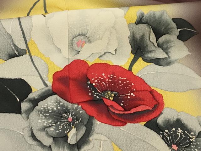 平和屋着物■訪問着 手描き 草花文 暈し染め 正絹 逸品 AABJ7850sx