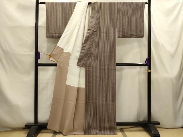 平和屋着物■上質な小紋 間道 正絹 逸品 AABJ7852sx
