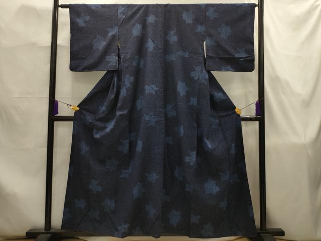 平和屋着物■上質な紬 楓 ちぢみ織 反端付き 正絹 逸品 AABJ7858sx