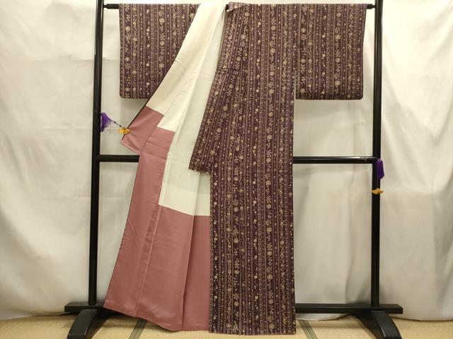 平和屋着物■上質な小紋 花間道 正絹 逸品 AABJ7864sx