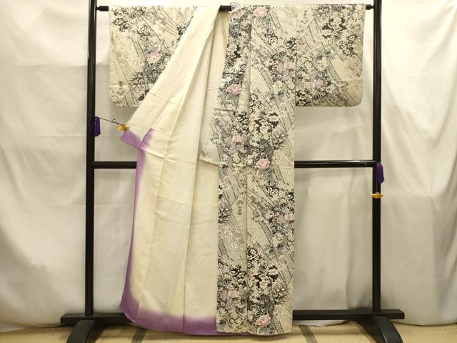 平和屋着物■上質な小紋 花丸文 金彩 正絹 逸品 AABJ7876sx