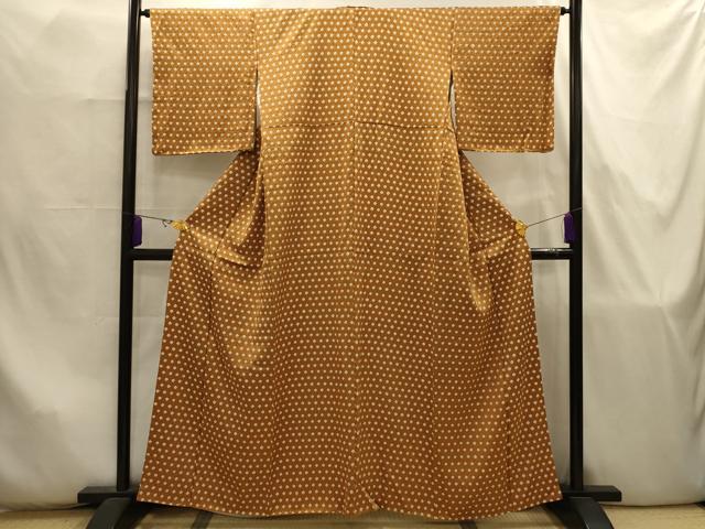 平和屋着物■上質な小紋 総絞り 亀甲文 正絹 逸品 AABJ7888sx