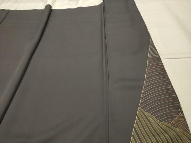 平和屋着物■訪問着 刺繍 立波飛鶴文 金糸 金彩 正絹 逸品 AABJ7896sx