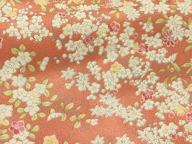 平和屋着物■上質な小紋 枝花文 正絹 逸品 AABJ7903sx