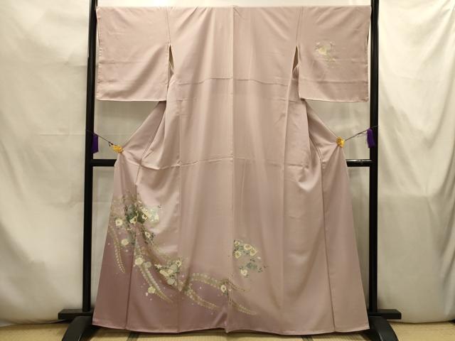 平和屋着物■訪問着 扇面花文 金銀彩 正絹 逸品 AABJ7908sx