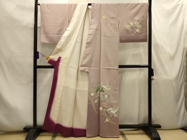 平和屋着物■訪問着 扇面花文 金銀彩 正絹 逸品 AABJ7908sx