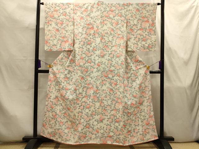 平和屋着物■上質な小紋 枝花文 正絹 逸品 AABJ7911sx
