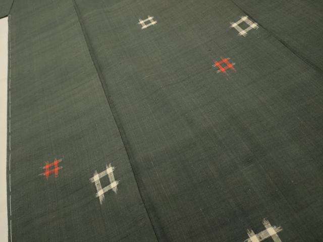 平和屋着物■上質な紬 井桁絣 正絹 逸品 AABJ7914sx