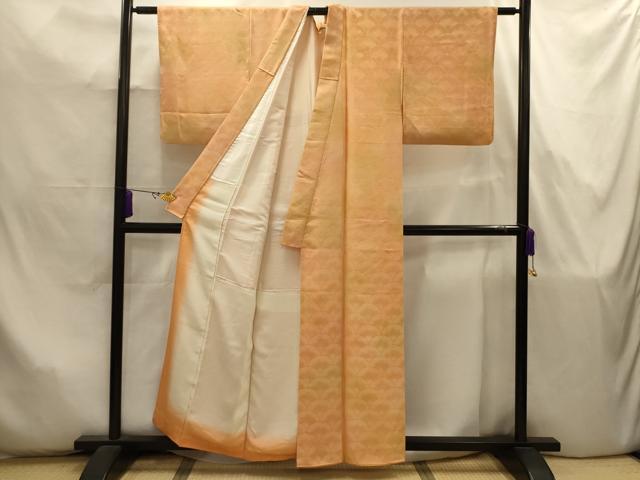 平和屋着物■上質な小紋 檜扇青海波地紋 暈し染め 正絹 逸品 AABJ7916sx