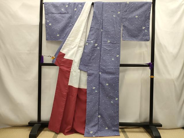 平和屋着物■小紋 舞花文 洗える着物 AABJ7922sx