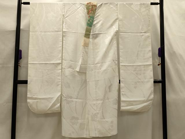 平和屋着物■振袖用長襦袢 無双仕立て 草花文 半衿刺繍 正絹 逸品 AABJ7924sx