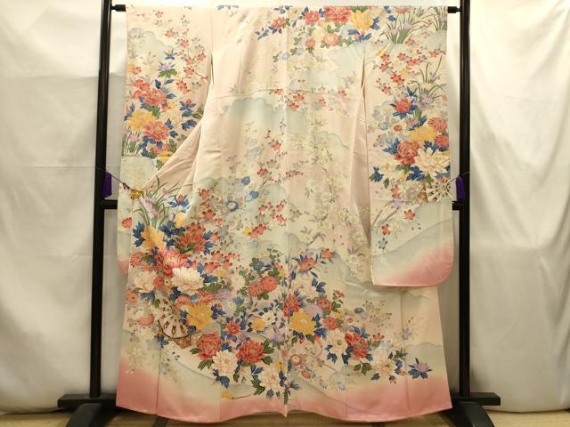 平和屋着物■豪華振袖 花車文 暈し染め 金彩 正絹 逸品 AABJ7933sx