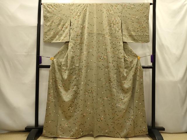 平和屋着物■上質な小紋 花蝶文 金彩 正絹 逸品 AABJ7938sx