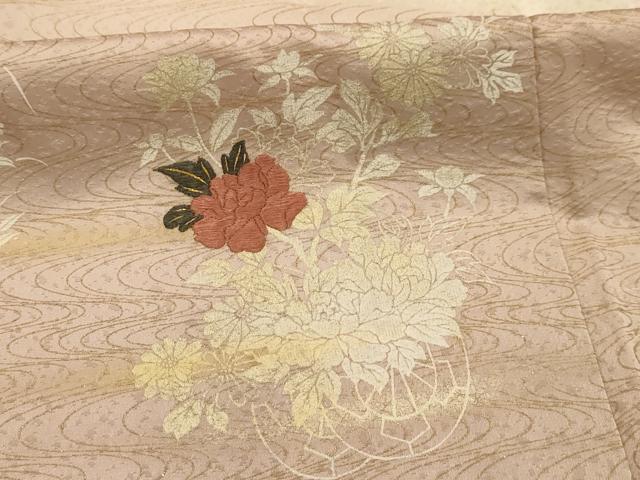 平和屋着物■訪問着 刺繍 花車文 暈し染め 金糸 金彩 正絹 逸品 AABJ7943sx