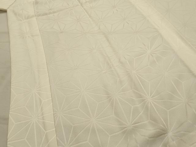 平和屋着物■長襦袢 無双仕立て 麻の葉文様 練色 正絹 逸品 AABJ7951sx