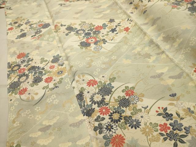 平和屋着物■上質な小紋 草花文 金彩 正絹 逸品 AABJ7953sx