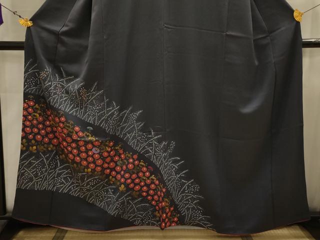 平和屋着物■訪問着 絞り 刺繍 草花文 金彩 銀糸 正絹 逸品 AABJ7954sx