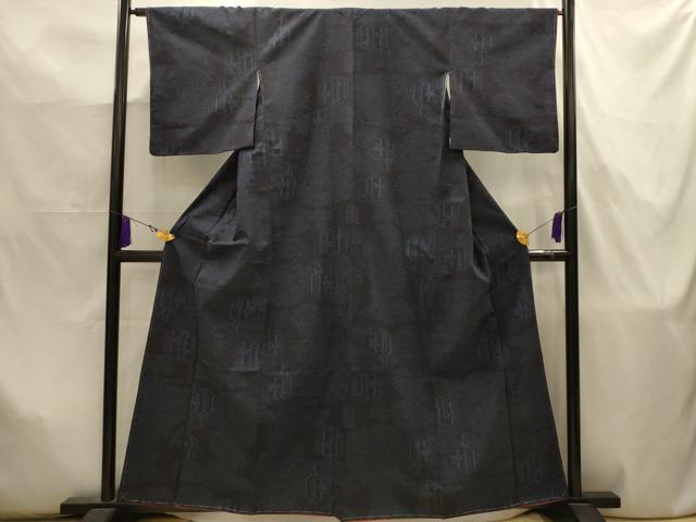平和屋着物■上質な紬 花亀甲笹竹文 正絹 逸品 AABJ7965sx