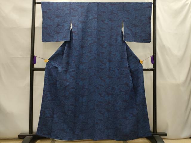 平和屋着物■上質な小紋 型染め 風景文 正絹 逸品 AABJ7967sx