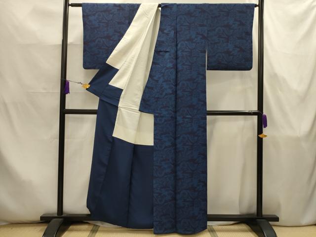 平和屋着物■上質な小紋 型染め 風景文 正絹 逸品 AABJ7967sx