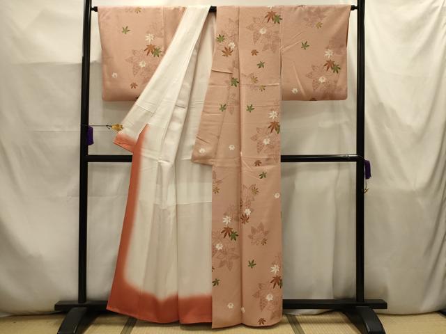平和屋着物■上質な小紋 楓文 正絹 逸品 AABJ7970sx